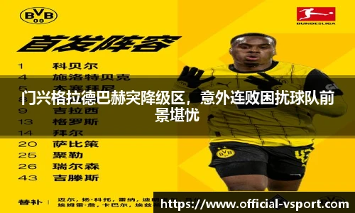 门兴格拉德巴赫突降级区，意外连败困扰球队前景堪忧