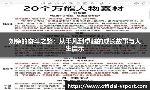 刘铮的奋斗之路：从平凡到卓越的成长故事与人生启示