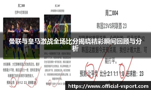 曼联与皇马激战全场比分揭晓精彩瞬间回顾与分析